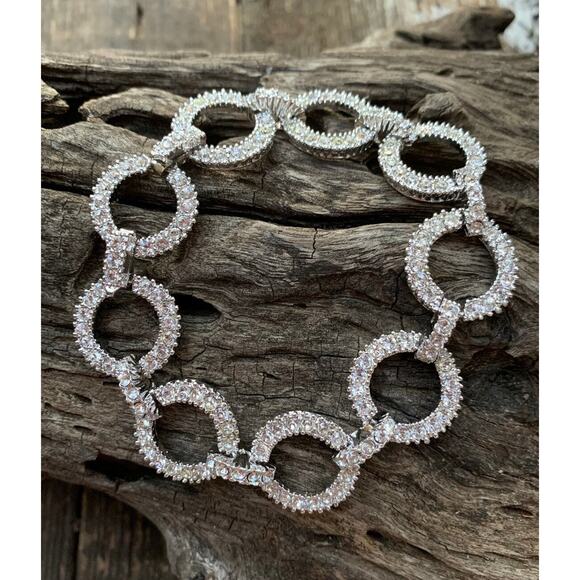 Nolan Miller Silver and Crystal Bracelet - Picture 1 of 4
